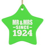 100th Anniversary Mr & Mrs Since 1924 - Star Ornament