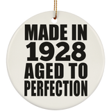 96th Birthday Made In 1928 Aged to Perfection - Circle Ornament