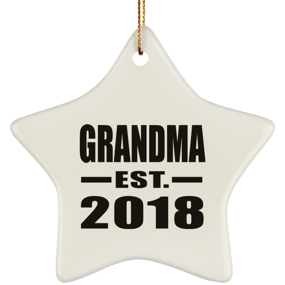 Grandma Established EST. 2018 - Star Ornament