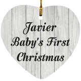 Javier Baby's First Christmas - Heart Ornament F