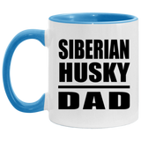 Siberian Husky Dad - 11oz Accent Mug Blue