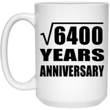 80th Anniversary Square Root of 6400 Years Anniversary - 15oz Coffee Mug