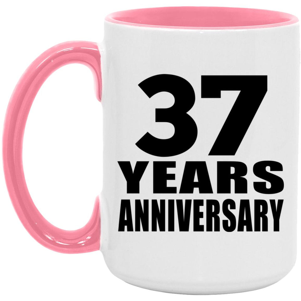 37th Anniversary 37 Years Anniversary - 15oz Accent Mug Pink