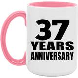 37th Anniversary 37 Years Anniversary - 15oz Accent Mug Pink