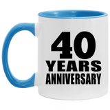 40th Anniversary 40 Years - 11oz Accent Mug Blue