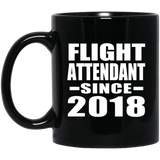 Flight Attendant Since 2018 - 11 Oz Coffee Mug Black