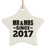 7th Anniversary Mr & Mrs Since 2017 - Star Ornament