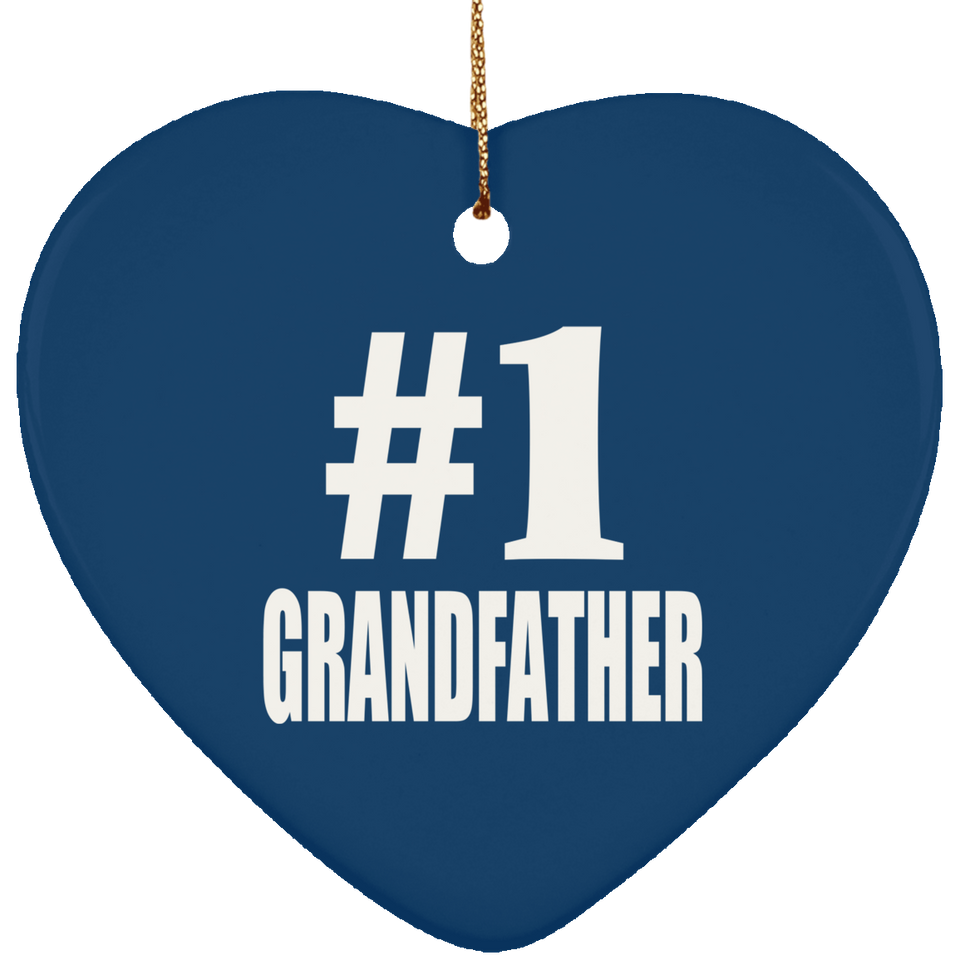 Number One #1 Grandfather - Heart Ornament