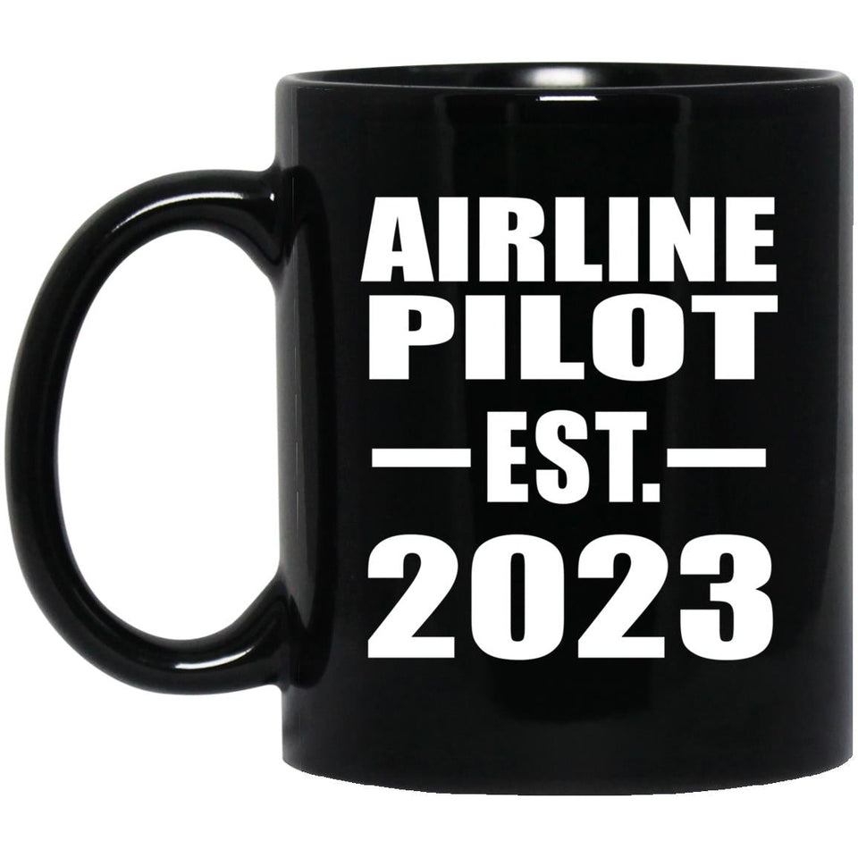 Airline Pilot Established EST. 2023 - 11oz Coffee Mug Black