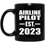 Airline Pilot Established EST. 2023 - 11oz Coffee Mug Black
