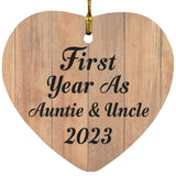 First Year As Auntie & Uncle 2023 - Heart Ornament C
