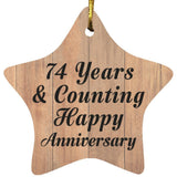 74th Anniversary 74 Years & Counting Happy Anniversary - Star Ornament C