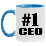 Number One #1 CEO - 11oz Accent Mug Blue