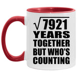 89th Anniversary Square Root of 7921 Years Who's Counting - 11oz Accent Mug Red