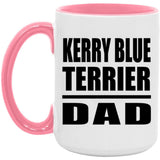 Kerry Blue Terrier Dad - 15oz Accent Mug Pink