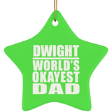 Dwight World's Okayest Dad - Star Ornament