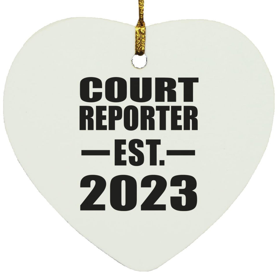 Court Reporter Established EST. 2023 - Heart Ornament