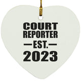 Court Reporter Established EST. 2023 - Heart Ornament