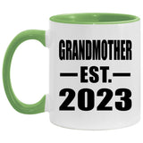 Grandmother Established EST. 2023 - 11oz Accent Mug Green