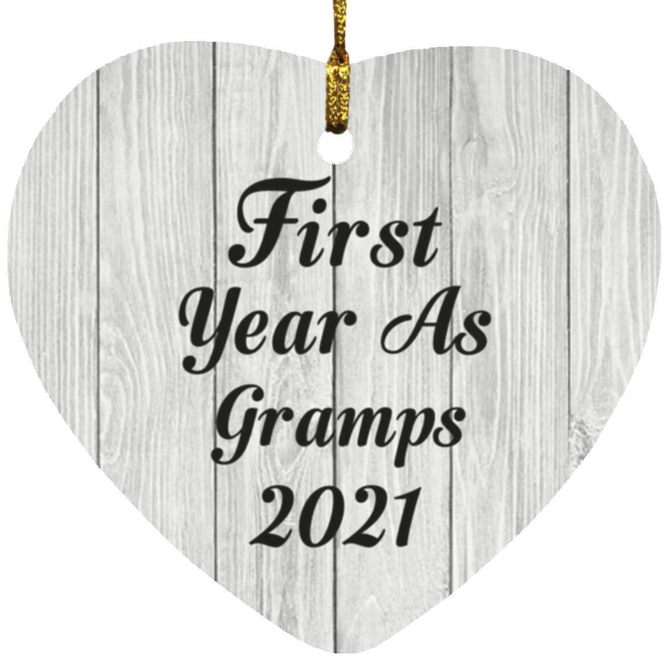 First Year As Gramps 2021 - Heart Ornament F