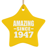 77th Birthday Amazing Since 1947 - Star Ornament