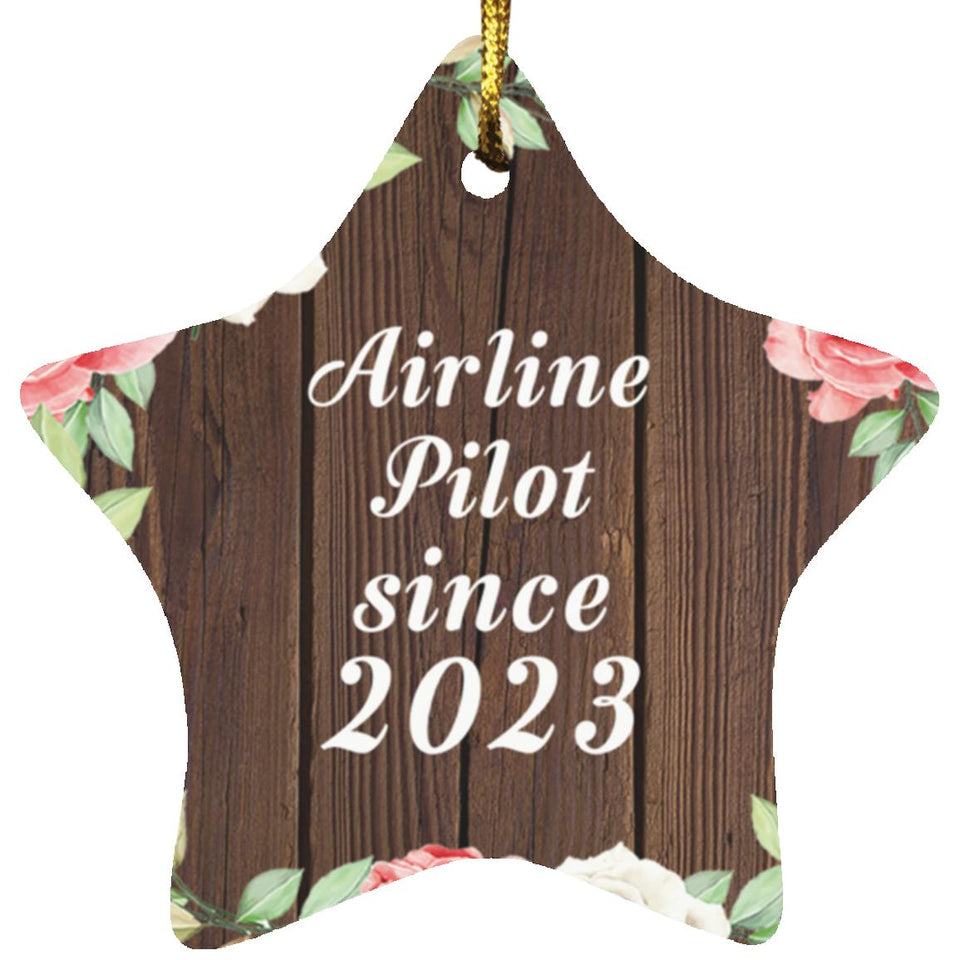 Airline Pilot Since 2023 - Star Ornament A