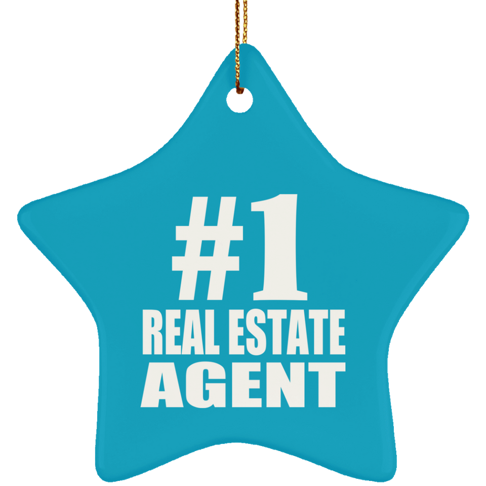 Number One #1 Real Estate Agent - Star Ornament