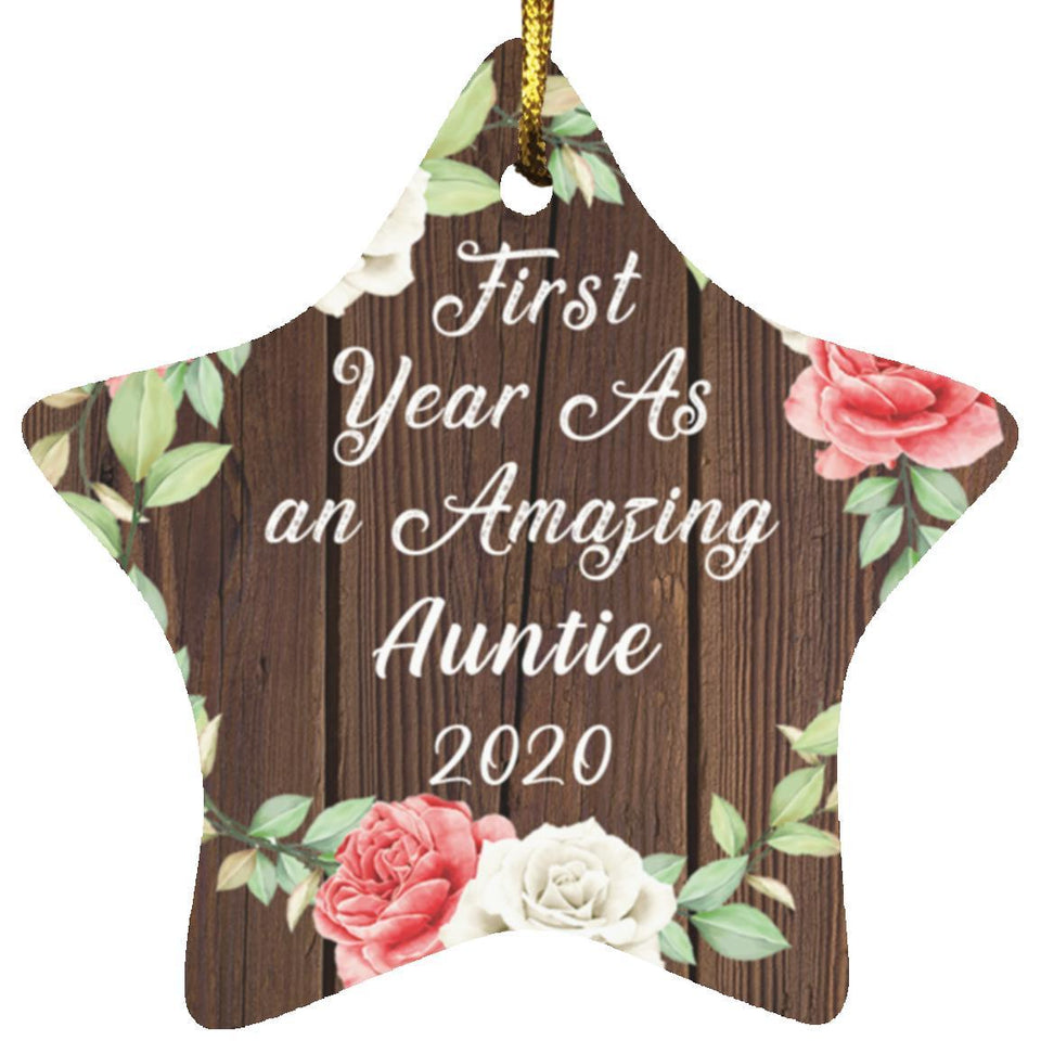 First Year As An Amazing Auntie 2020 - Star Ornament A