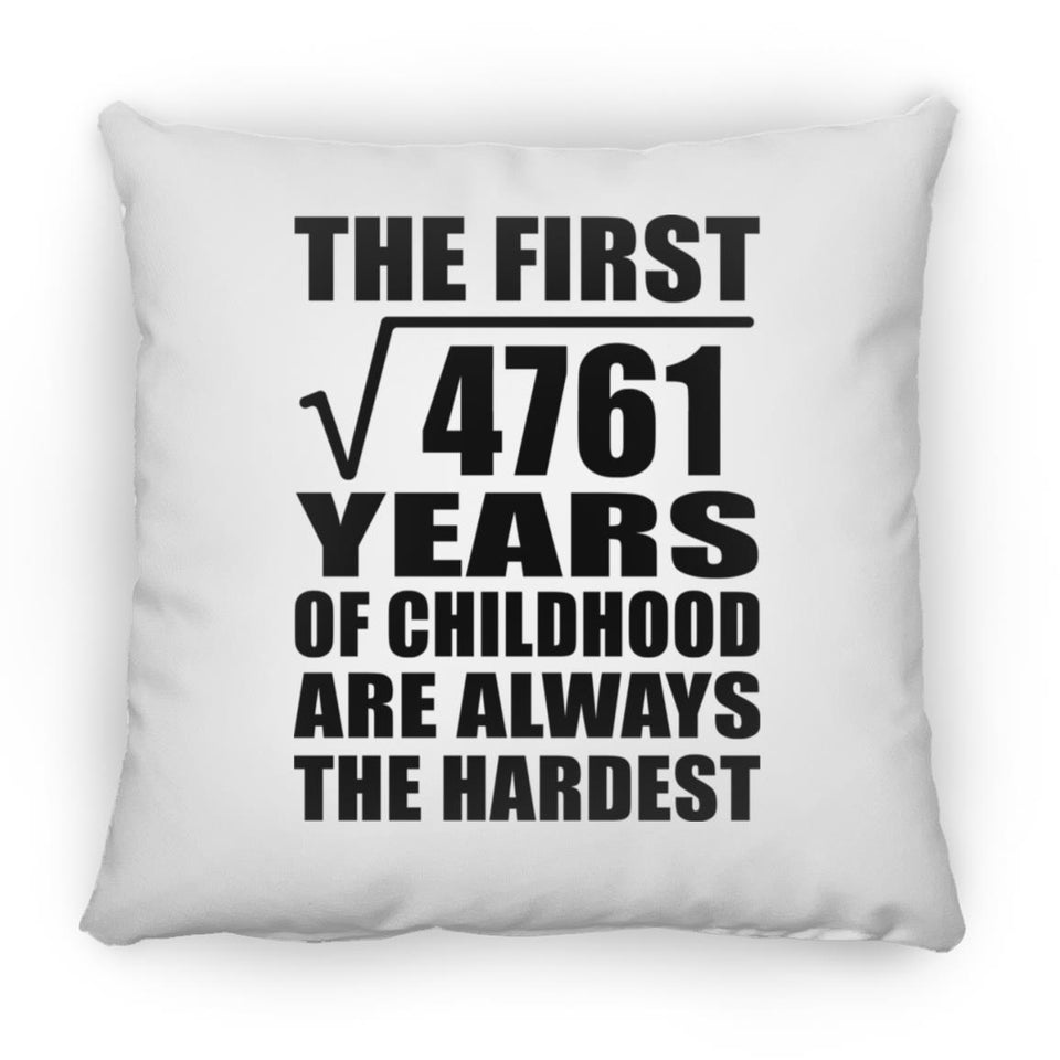 69th Birthday Square Root of 4761 Years of Childhood - Throw Pillow