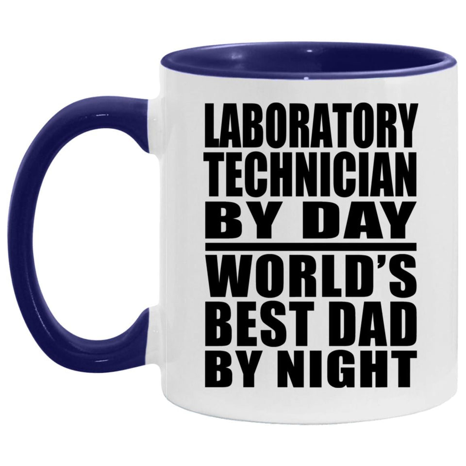 Laboratory Technician By Day World's Best Dad By Night - 11oz Accent Mug Purple