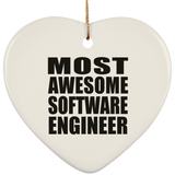 Most Awesome Software Engineer - Heart Ornament