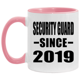 Security Guard Since 2019 - 11oz Accent Mug Pink