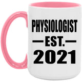 Physiologist Established EST. 2021 - 15oz Accent Mug Pink