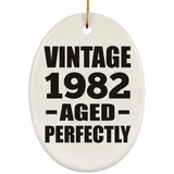 42nd Birthday Vintage 1982 Aged Perfectly - Oval Ornament