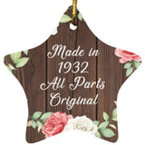 92nd Birthday Made In 1932 All Parts Original - Star Ornament A