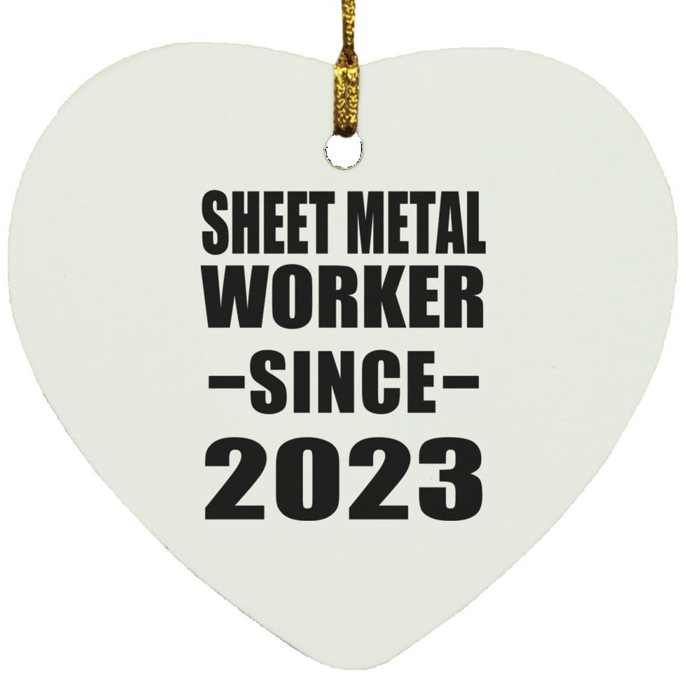 Sheet Metal Worker Since 2023 - Heart Ornament