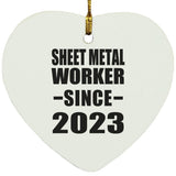 Sheet Metal Worker Since 2023 - Heart Ornament