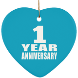 1st Anniversary 1 Year - Heart Ornament