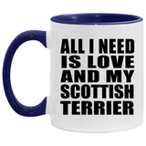 All I Need Is Love And My Scottish Terrier - 11oz Accent Mug Purple