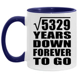 73rd Anniversary Square Root of 5329 Years Down Forever To Go - 11oz Accent Mug Purple