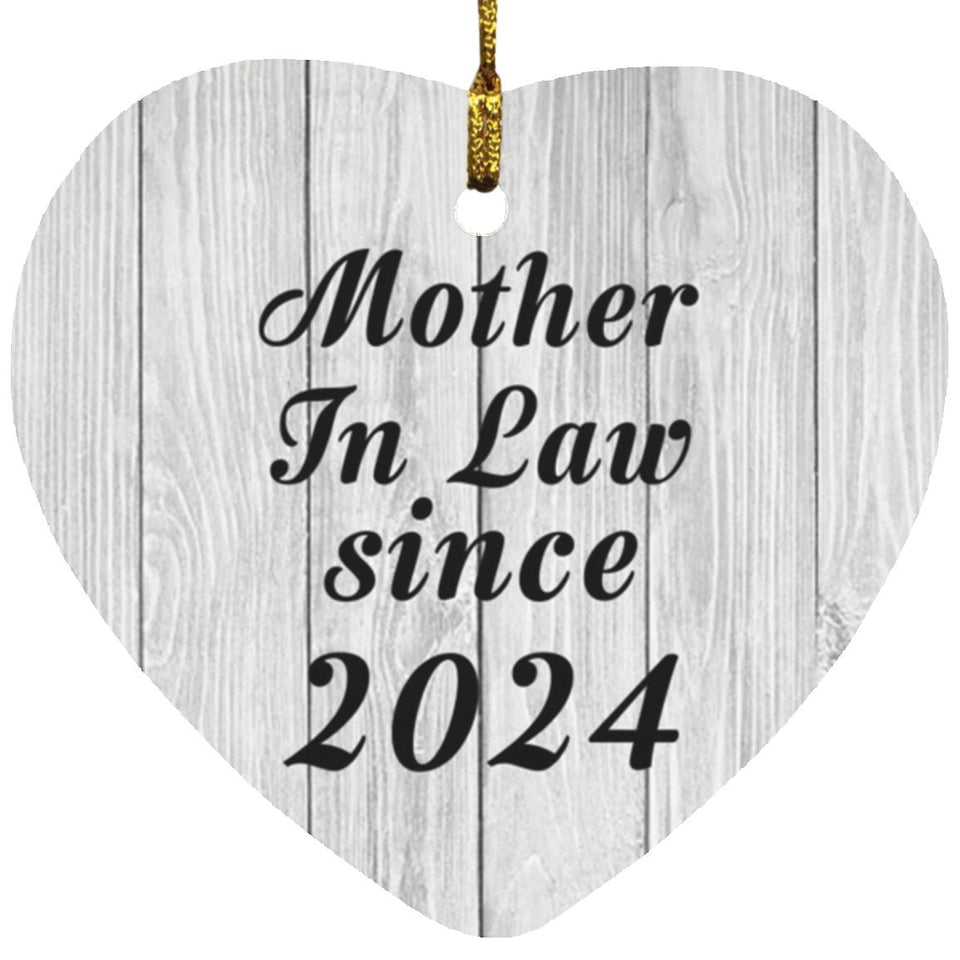 Mother In Law Since 2024 - Heart Ornament F