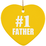 Number One #1 Father - Heart Ornament