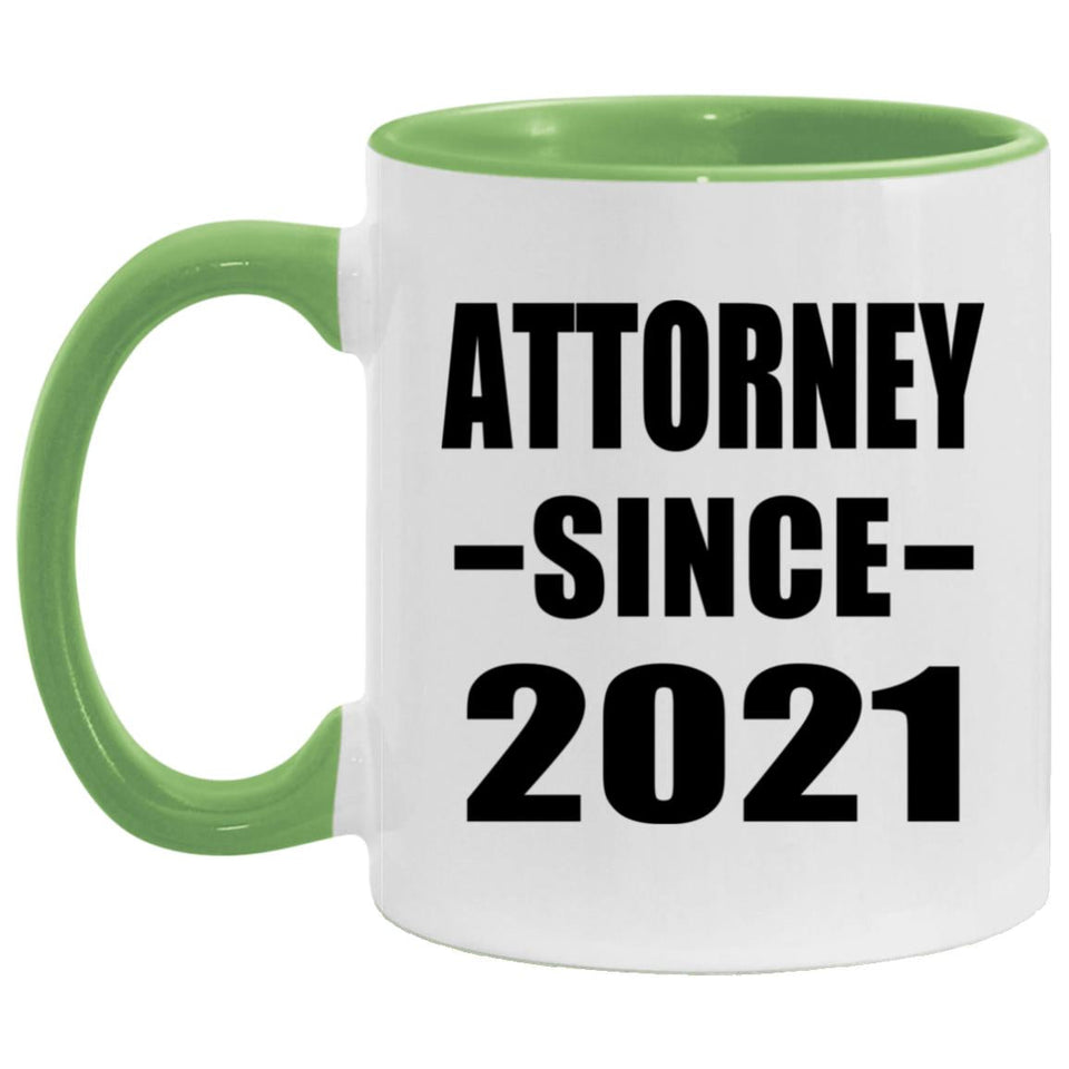 Attorney Since 2021 - 11oz Accent Mug Green