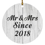 6th Anniversary Mr & Mrs Since 2018 - Circle Ornament F