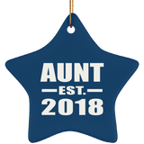 Aunt Established EST. 2018 - Star Ornament