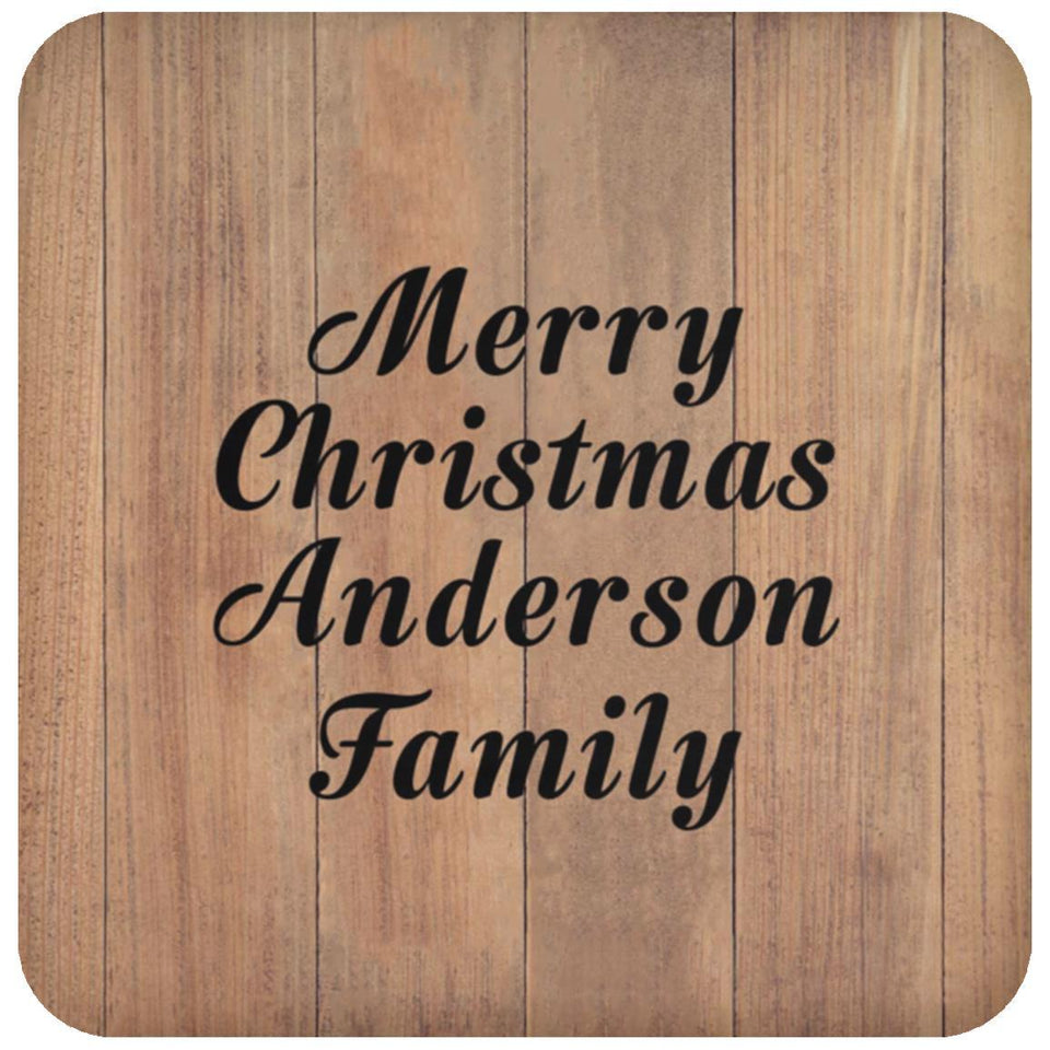 Merry Christmas Anderson Family - Drink Coaster C