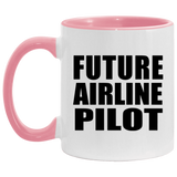 Future Airline Pilot - 11oz Accent Mug Pink
