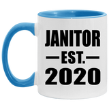 Janitor Established EST. 2020 - 11oz Accent Mug Blue