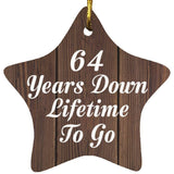 64th Anniversary 64 Years Down Lifetime To Go - Star Ornament D