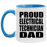 Proud Electrical Technician Dad - 11oz Accent Mug Blue